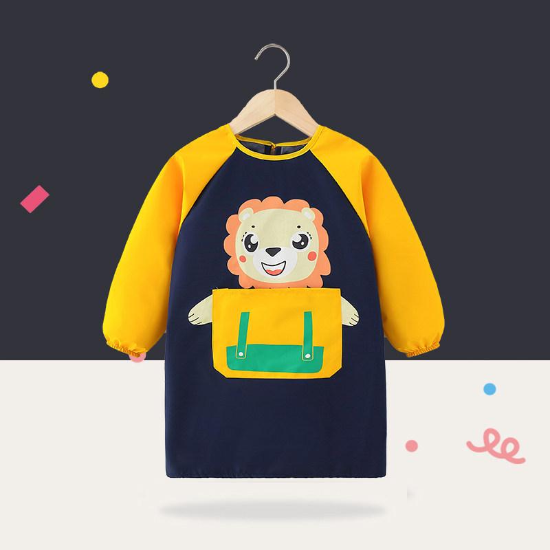 Painting Apron Double Layer Waterproof Painting Coat School with Pockets Painting Gown Children 6~8 Years Craft Apron Painting