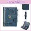 Vintage Ladies Wallet Pu Leather Short Card Holder With Zipper For Daily Use