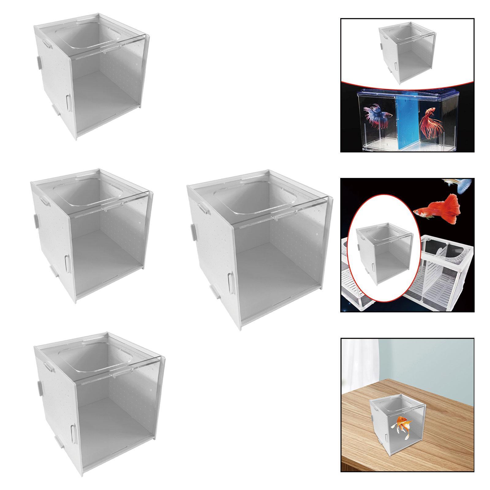 Aquarium Breeder Box Incubator Acrylic Easy Installation Nursery Transparent Hanging Hatching Box for Betta Guppy Clownfish 15x15x15cm