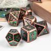 Cusdie Metal Glitter Dices DND 7Pcs Frame Solid D&D Dice D4-D20 Polyhedral Dice Set for Role Playing Game Pathfinder TRPG