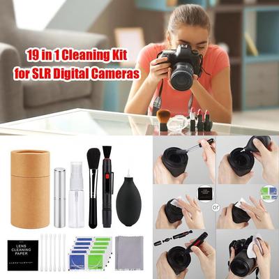 19pcs Camera Cleaner Kit Dust Cleaner Camera Cleaning Lens Pen Brush Kit Camera Cleaning Cloth for Mobile PC