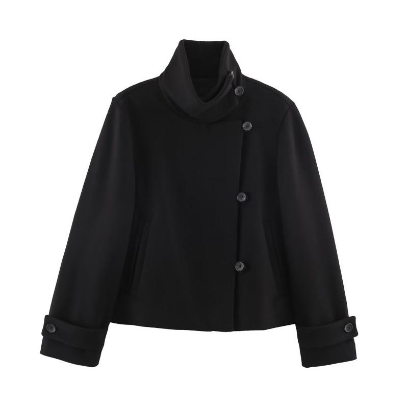 ZA Style Womens Fashion Solid Stand Collar Double Breasted Jacket 6318329
