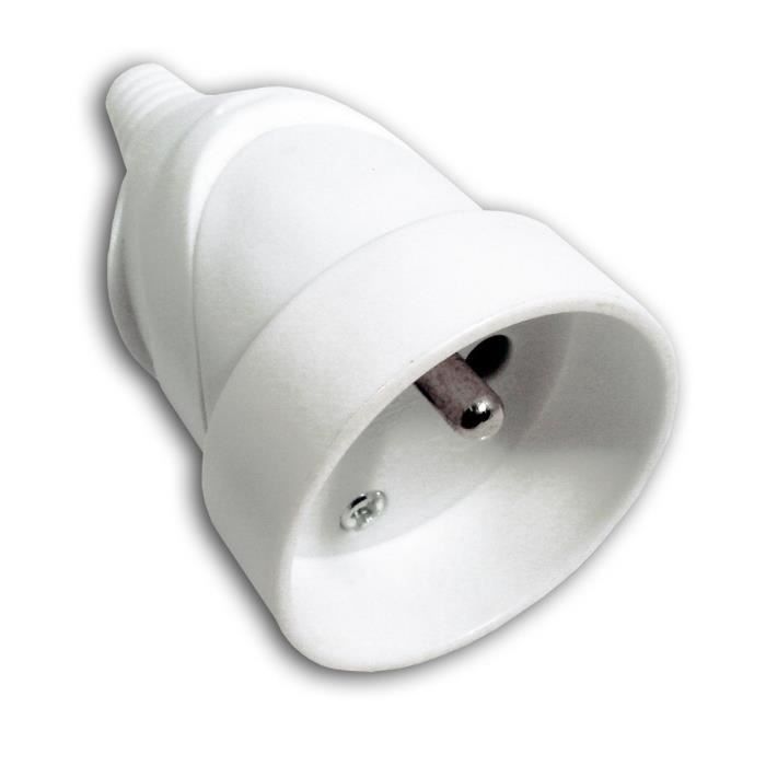 ZENITECH Fiche électrique femelle 16A 2P + T blanc