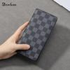 Men's Classic Plaid Mid-Length Wallet - Large Capacity Multi-Card Holder