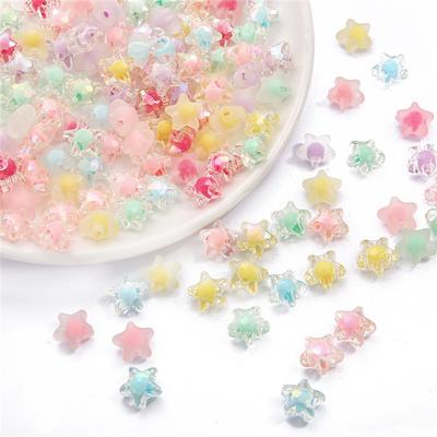 Creative 80PCS Candy Color DIY Crafts Hot Sale Pro výrobu šperků Hvězdicový tvar 11mm Distanční vložka Populární volné korálky Akrylové nálezy