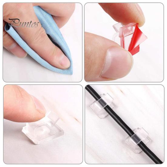 10/50 stk klar kabelhåndteringsklips selvklebende multifunksjonell wirefesteklips klebrig ledningsholder Utendørs Christmas Fairy Light Organizer Clip