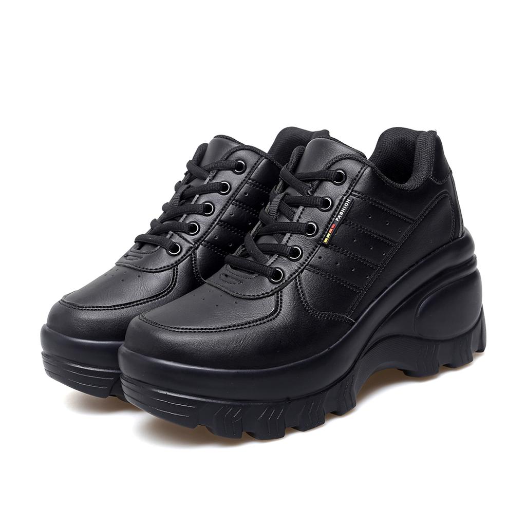 TUINANLE Weiße Keilabsatz Sneaker Damen Frühling Herbst Atmungsaktiv Klobige Plateau Sneaker Damen Zum Hineinschlüpfen Netz Laufschuhe