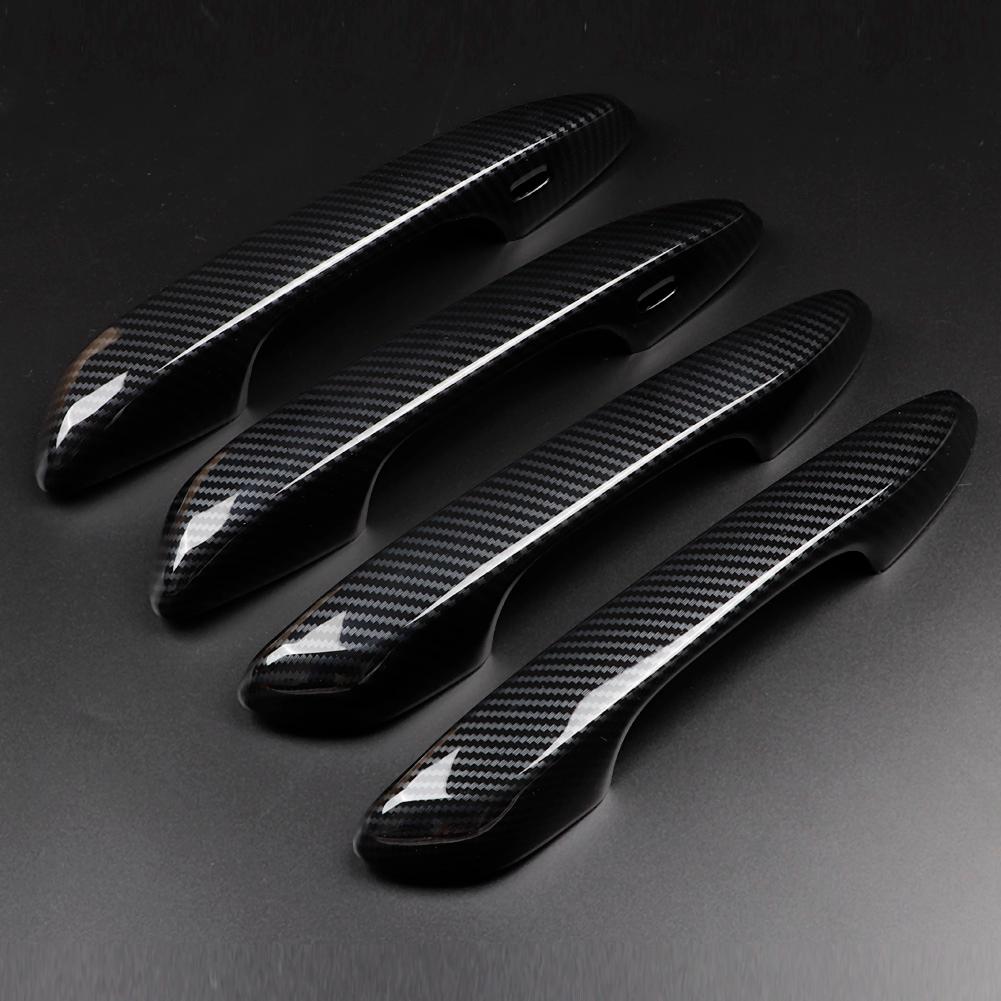 4pcs/set Car Exterior Door Handle Cover Trim for ES200 18-19 (Carbon Black)