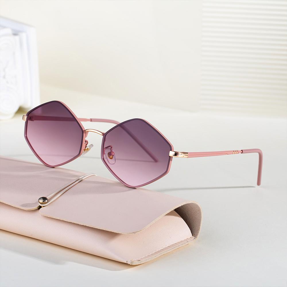 

UV400 Protection Hexagon Сонцезахисні окуляри з металевим каркасом Punk Eyewear Polygon Shades для жінок і чоловіків C7