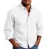 Men'S Shirt With Double Pockets, Casual Long Sleeved Top, Fashionable Cardigan