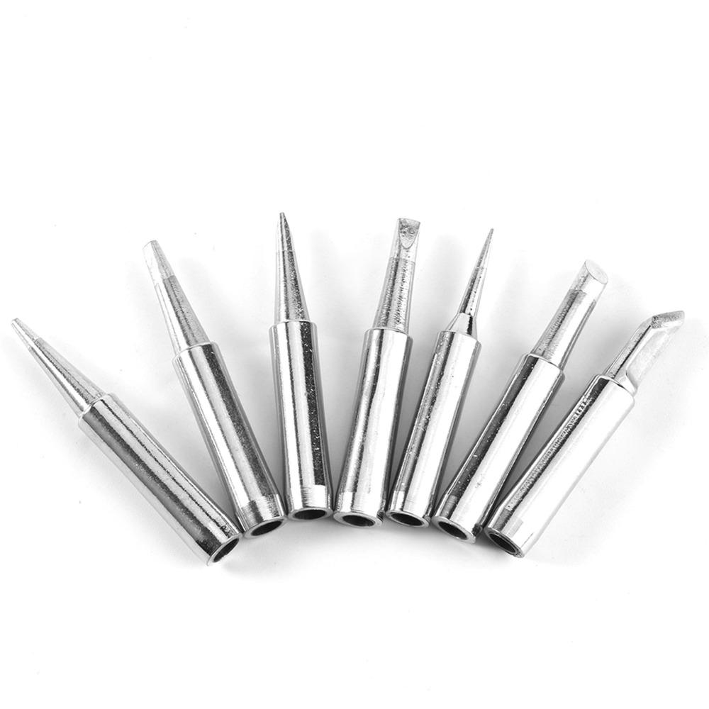 10pcs Copper Base Material Soldering Iron Tips Set 900M-T Series Tips for 936, 937, 938, 969, 852D, 8586 Stations
