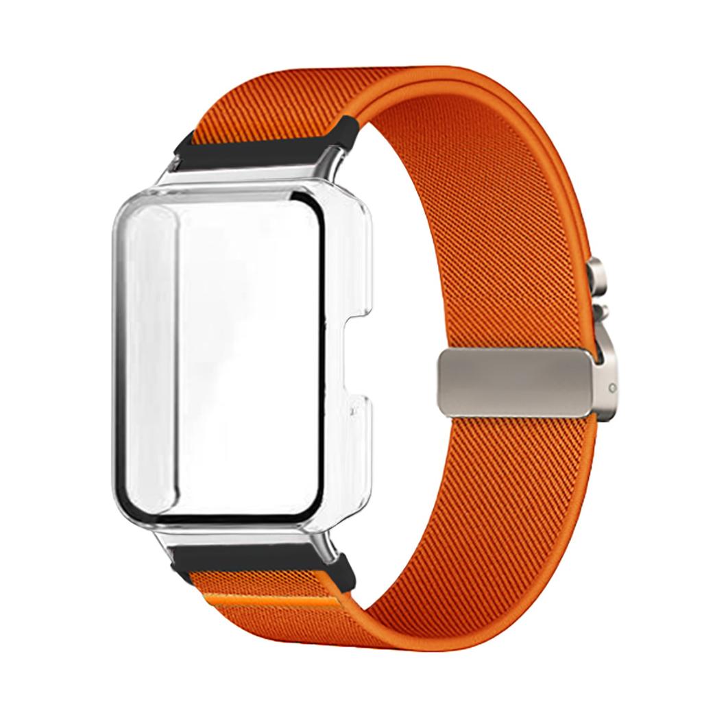 Nylon Band+Full Cover Case For Samsung Galaxy Watch Fit 3 Parachute Buckle Sport Braided Strap Full Cover Bumper Shell For Fit 3