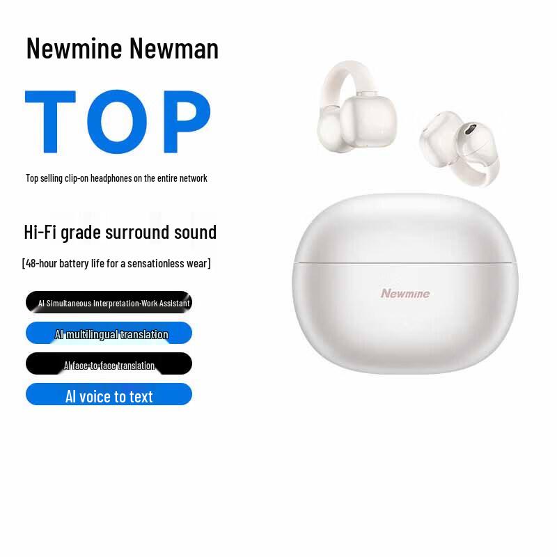 Newmine Clip-on AI Smart Wireless Bluetooth Earbuds