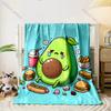 Cute Avocado Blanket, Soft Fuzzy Flannel Gifts Throw Blanket for Home Couch Sofa Bed Decor, Blanket for Adult Kids All Seasons