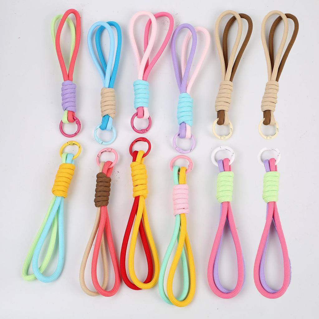 Color-Block Phone Lanyard & Keychain - Universal Short Case Lanyard, Creative Car Key Ring, Loop Pendant.