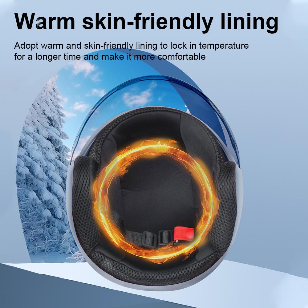 Motorcycle Helmet Men Woman Electric Motor Car Scooter Bike Open Face Half Helmet,Anti-UV Safety Hat Bicycle Cap with Goggles