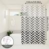 Black And White Wave Pattern Shower Curtain, Flowing Line Design, Strong Visual Layering Effect, Bathroom Shower Partition Curtain