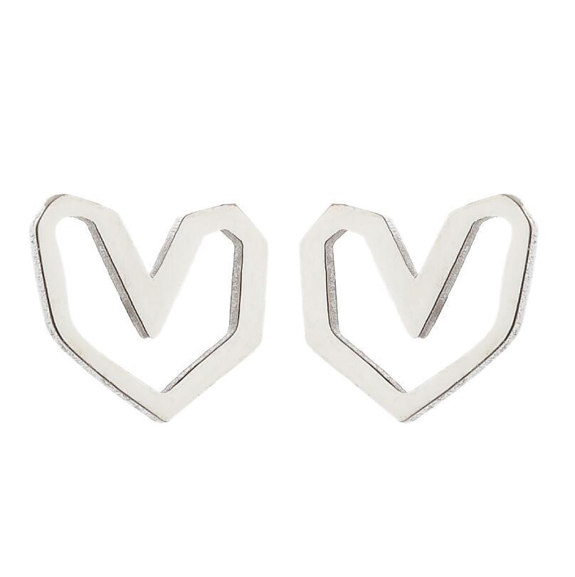 Stainless Steel Geometric Animal Earrings Set: Water Drop, Horseshoe, Heart, Cross, Fish, Snake Designs