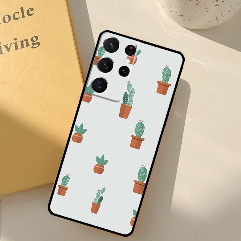 

Милый Кактус в Горшке Чехол для Телефона для Samsung Galaxy S25 Ultra S20 S21 S22 S23 S24 S9 S10 Plus S25 FE Защитный Чехол Galaxy S20