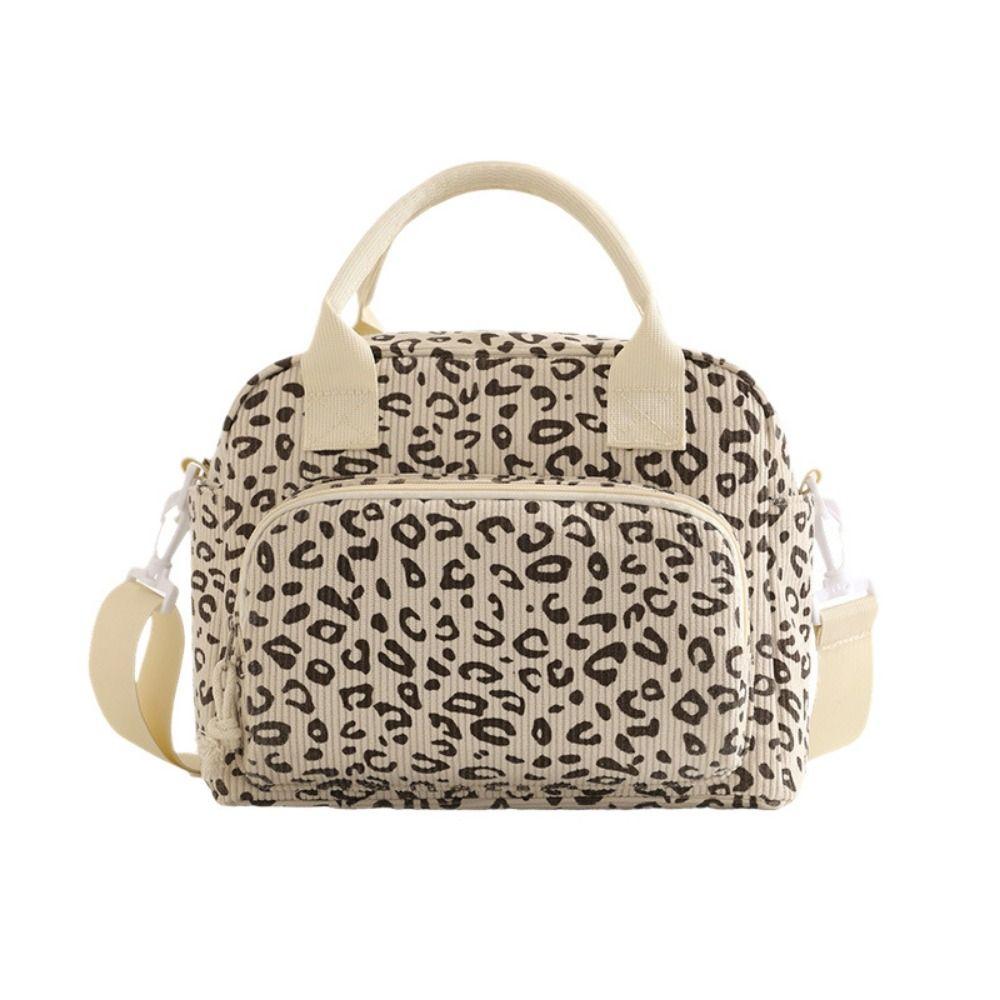 Large Capacity Picnic Bag Strawberry Pattern Food Thermal Handbag Corduroy Lunch Bag Women's Use