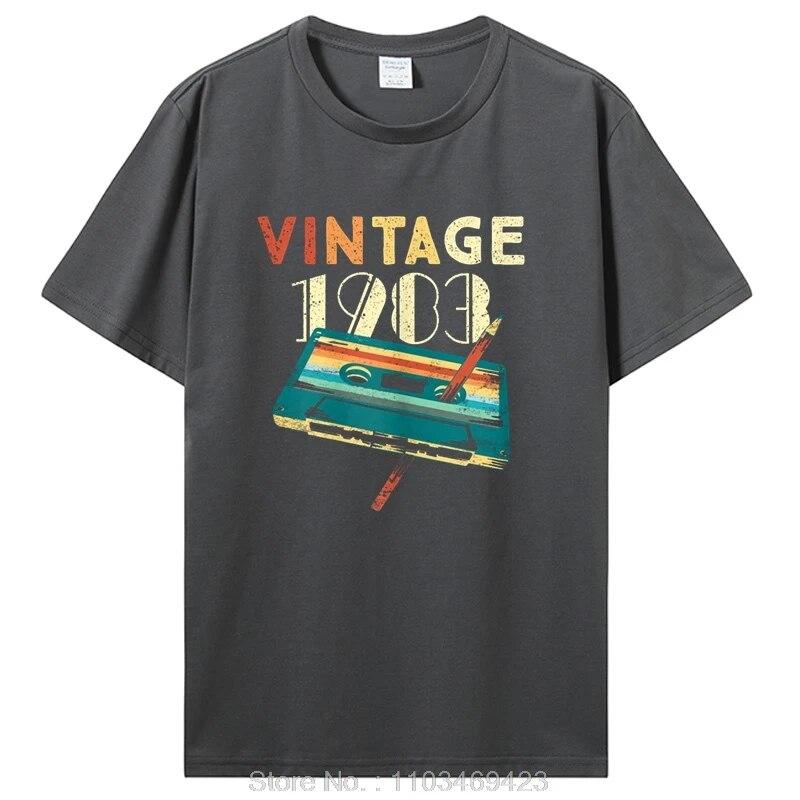 Birthday T Shirts for Unisex Women 1983 Old T Shirt Cotton Short Sleeve Graphic Tshirt Casual Clothing Oversized Tee Streetwear