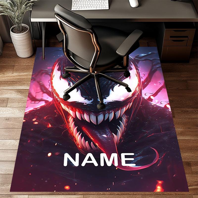 Custom Venom Mat Personalized Name, Polyester Washable Indoor Entryway Rug, Gift for Christmas, Easter, Thanksgiving Day