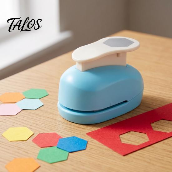Portable Craft Punch Hexagon Paper for Crafts, Professional Hole Puncher, Scrapbook Handheld Shape Puncher DIY Arts Cardboard, Greeting Cards Metal