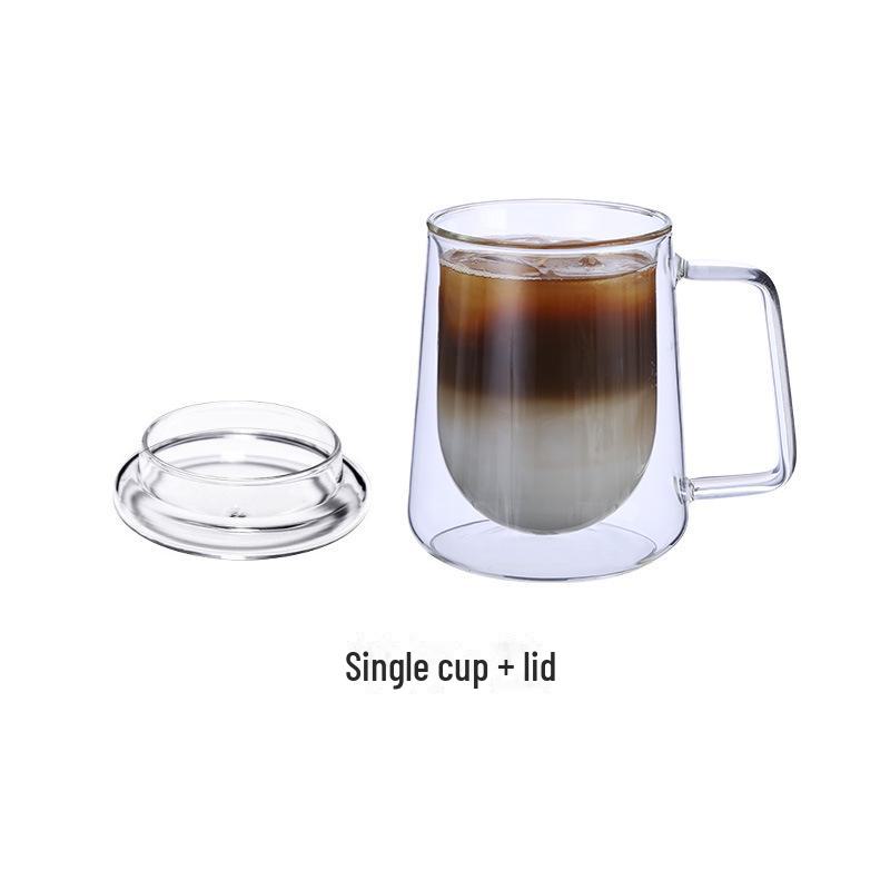 Mingshangde Transparent Double-Layer Insulated Glass Coffee Cup
