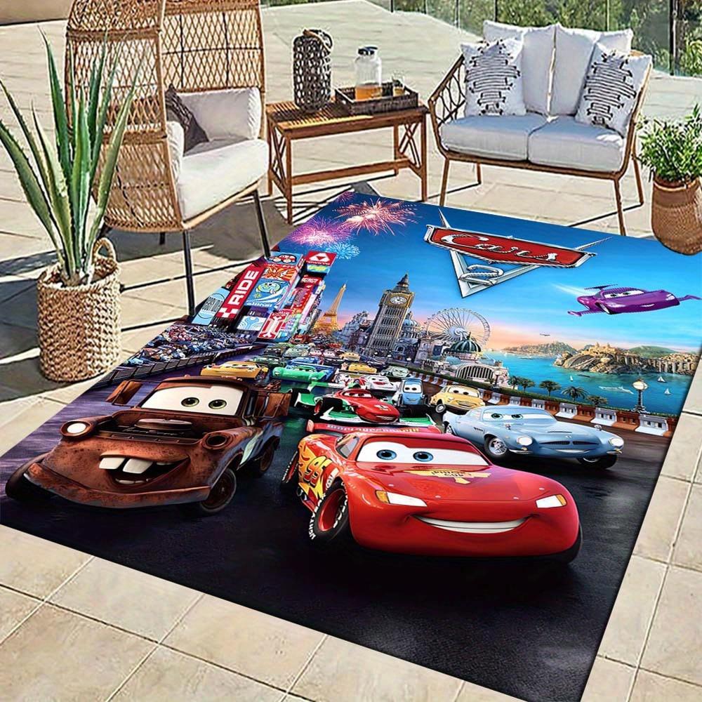 1pc Lightning McQueen and His Friends Rug - Non-Slip, Machine Washable Polyester Carpet for Living Room, Bedroom, Bathroom & Laundry - Comfortable Hom