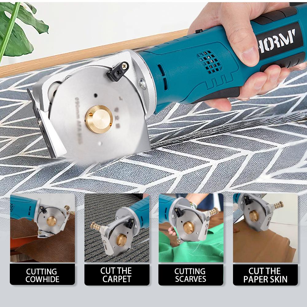 12V Electric Fabric Scissors Rotary Blade Fabric Cutting Tool Leather Cloth Sewing Electric Cutter Saw Tool For Bosch Battery