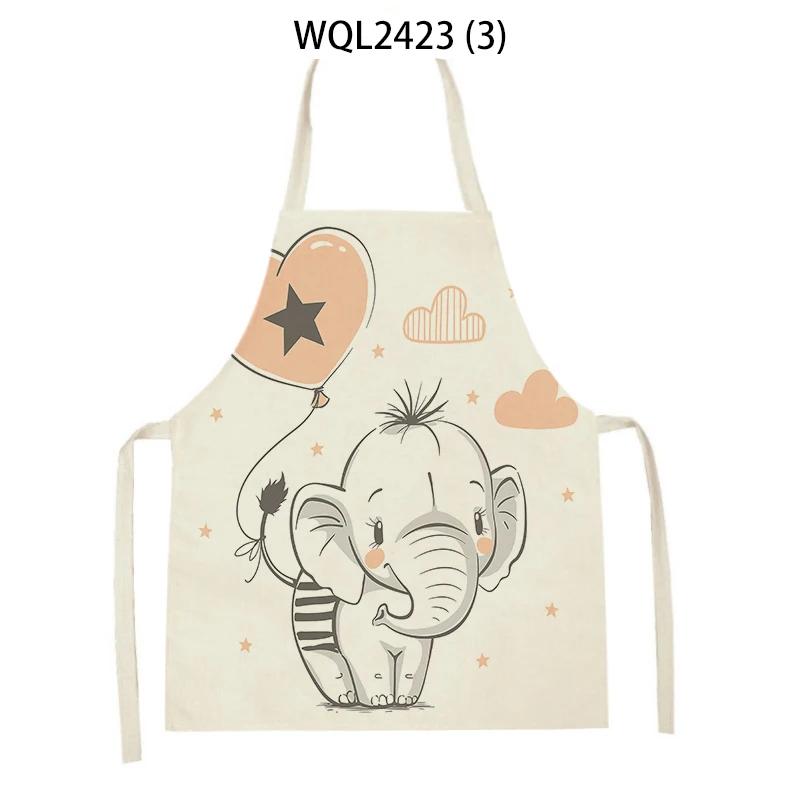 Animal Elephant Monkey Kitchen Aprons Linen Aprons Home Cooking Baking Accessories Aprons Kitchen Accessories Delantal Cocina