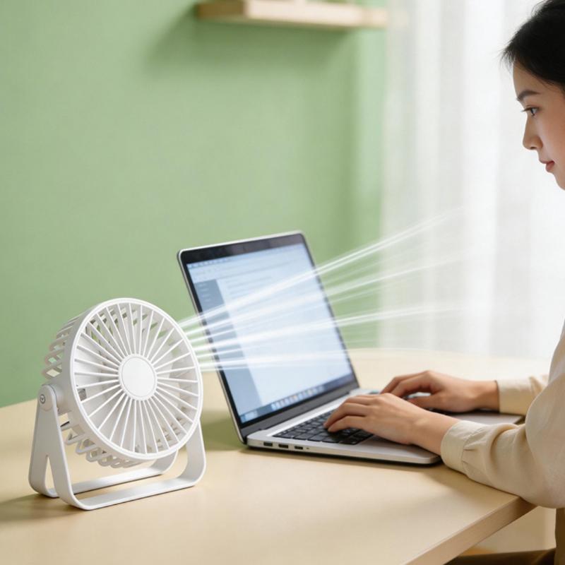 Cooling USB Fan Mini Quiet Portable Set of 1 for Student and Office Desktops