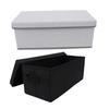2PCS CD Storage Box with Lid Foldable High Capacity Stackable DVD Holder Case for Desktop Gray White+Black