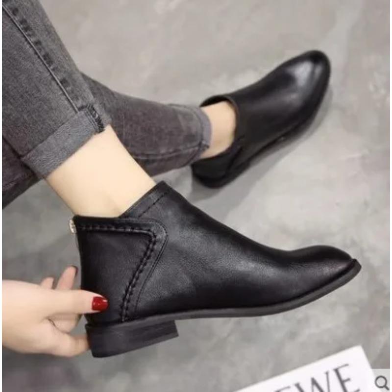Women'S Boots Ankle Boots Women Fashion Round Toe Shoes Woman Keep Warm Ladeis Slip On Female Shoes Combat Boots For Women