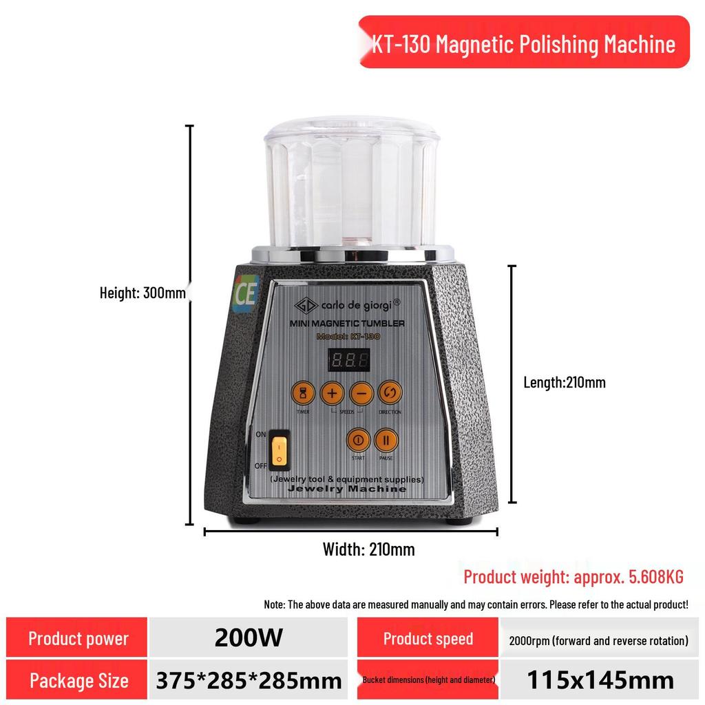 KT185 Magnetic Jewelry Polisher: Automatic Grinding and Deburring Machine