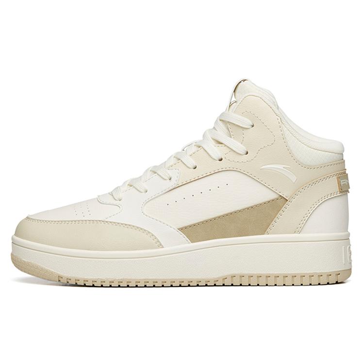 New Anta Wear Resistant Coverage High Top Skateboard Shoes Men's Light Beige White 912238013-5