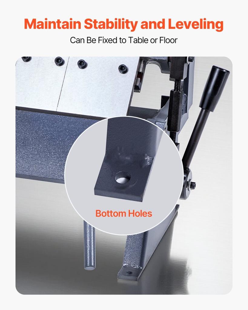 Box and Pan Brake, 305 mm/12 inch Sheet Metal Bending Brake, 20-Gauge Mild Steel Capacity, 0-135 Degree Adjustable, Metal Bender Machine with 5