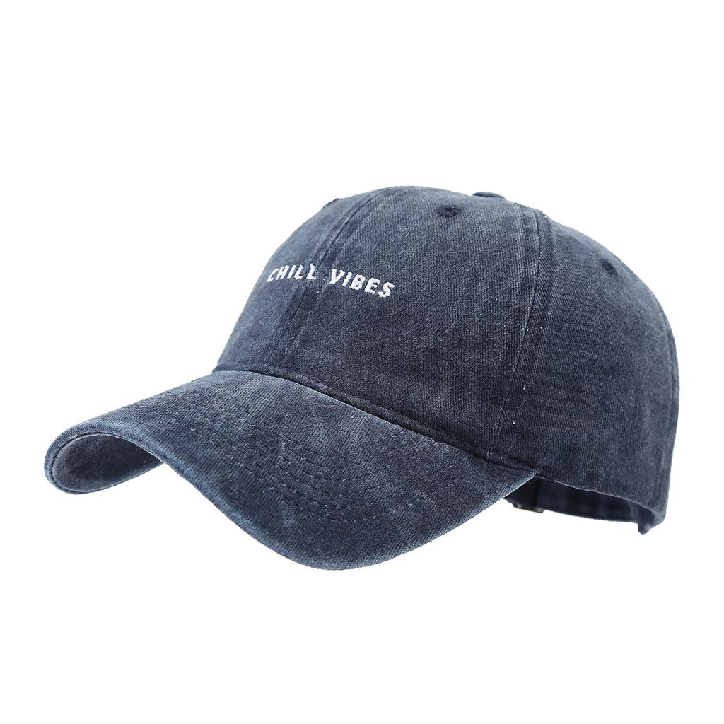 Ins New Simple Small Letter Embroidered Baseball Cap Men's Washed Soft Top Cap Women's Tide Travel Sunscreen Hat