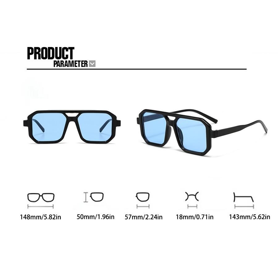 2KS Retro Styl Čtvercové módní Pánské sluneční brýle Outdoorové sporty Dovolená Pláž Léto Dekorativní brýle