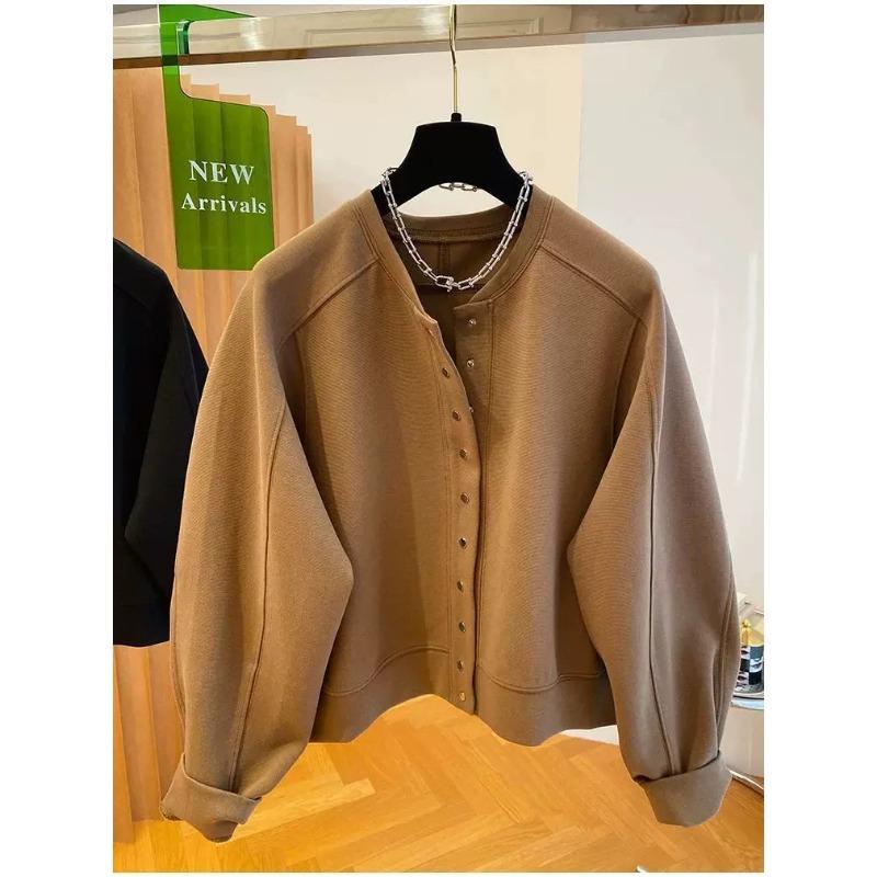 Lässige Ancora Rote Jacke Damen Frühling und Herbst Locker Hochwertig Dünn Sweatshirt Cardigan