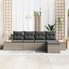 VidaXL Ensemble de Canapé de Jardin 5 Pièces avec Coussins Gris Rattan Acacia 3348065