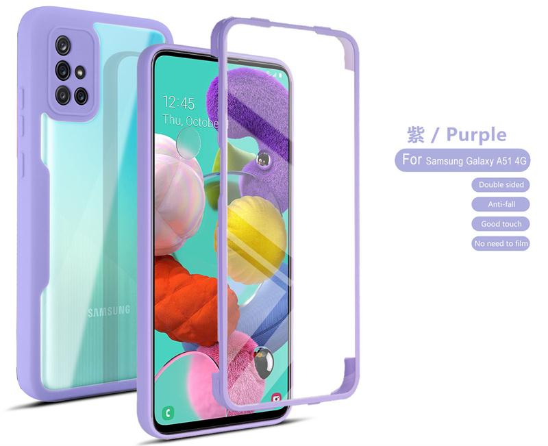 For Samsung Galaxy A51 Case 360 Clear PC Shockproof Phone Cover For GalaxyA51 A 51 With Screen Protection Silicone Bumper Funda