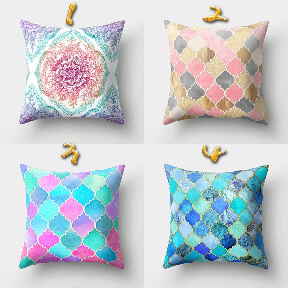 Creative Home Office Pillowcase Geometric Pattern Polyester Pillowcase