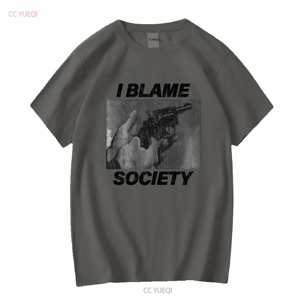 I Blame Society Revolver 1993 Vintage Mens T Shirt Long or Short Sleeves Vintage Washed Unisex Soft Designer Clothes Fashion