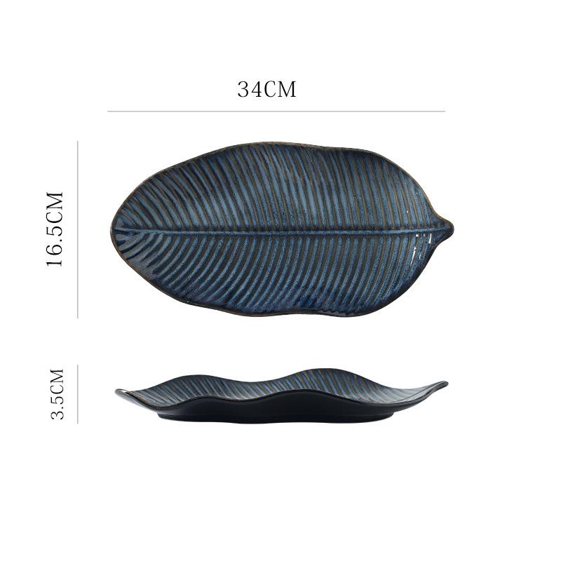 Creative Kiln Turned Commercial Large Chicken Steak Snack Plates Home Sushi Plates El Buffet Ceramic Home Fish Plates