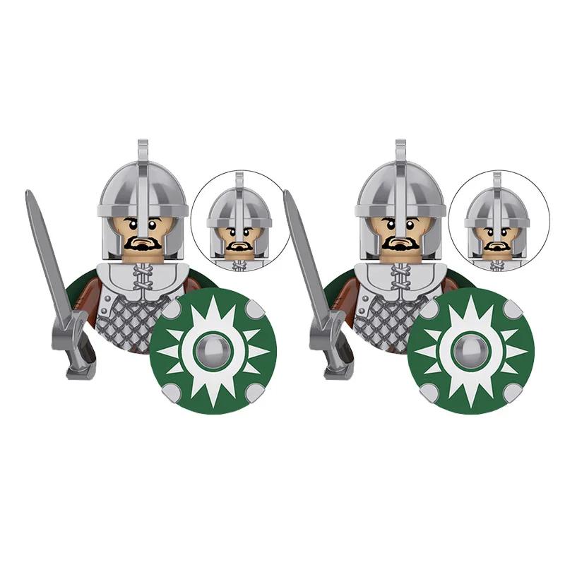 Średniowiecze Seria Władca Pierścieni Królewska Gwardia Rycerzy Lohan Starożytni Łucznicy Figurki Żołnierzy Klocki Zabawki dla Dzieci