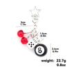 Punk Hiphop Black Dice Keychain Vintage No.8 Billiard Lucky Pendant Cool Y2K Accessory for Streetwear Fans Daily Wear