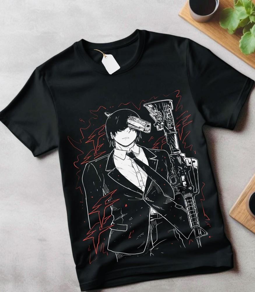 

Chainsaw Man T-Shirt,Anime Manga Denji T-Shirt, Aki Power T-Shirt,Black T-shirt 4XL