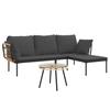 VidaXL Salon de jardin 3 pcs avec coussins gris foncé résine tressée 364109