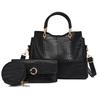 New crocodile pattern women's bag retro handbag mother and child bag splicing shoulder messenger bag premium round wallet